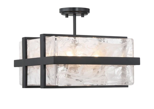 Minka Lavery Cloud Break 4 Light Semi Flush, Coal - Picture 2 of 5