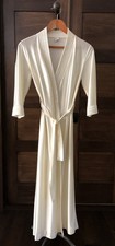 Vtg 70s Mid Mid Long Robe Ivory Off White Sz Small Poly Montgomery Ward Rare