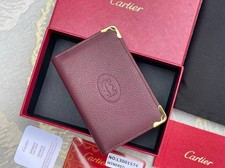 Cartier Must de Cartier Red Leather 6CC Slim Card Holder Wallet New In Box