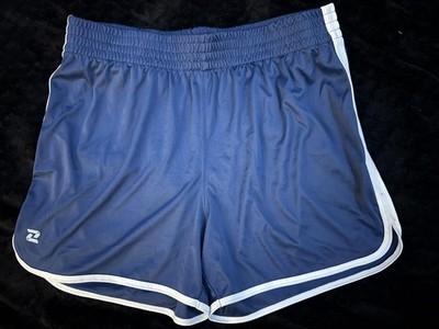 Zelos Athletic Shorts Sz Large Blue Elastic Waist Pockets Active 7'' Inseam