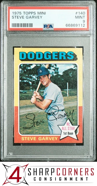 1975 TOPPS MINI #140 STEVE GARVEY DODGERS PSA 9