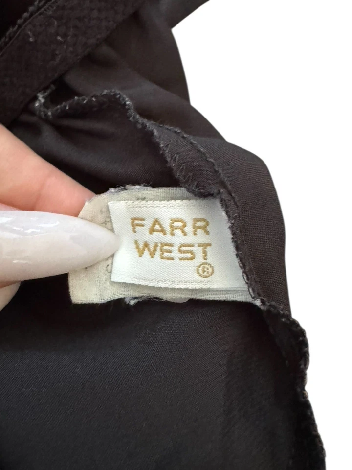 Pantalones Cortos Vintage Farr West Negro Satinado Medio Slip S Años 80 90 Lencería Bloomers EE. UU. Foto 3 de 4