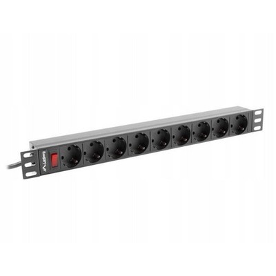 LANBERG Regleta Rack PDU 19 1U 16A 9 Schuko 3M
