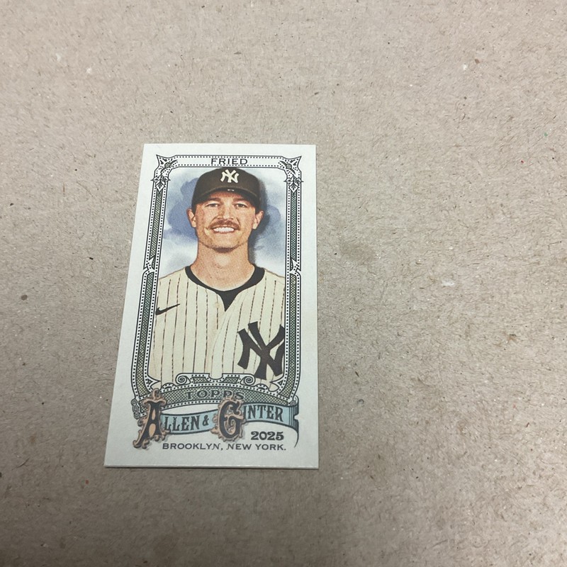 2025 Topps Allen & Ginter New York Yankee Max Fried Mini Card