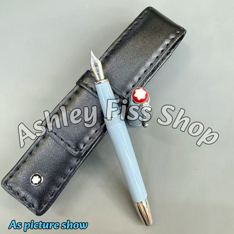BID HOT ( MB ) Meisterstück 163 Light Blue Gold Fountain Leather Case