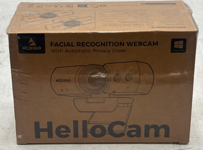 NexiGo HelloCam Facial Recognition Webcam w/ Automatic Privacy Cover N930W - NEW