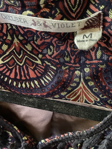 Chelsea & Violet Womens Colorful Paisley Fitted Blazer Jacket Tassel Trim Size M - Picture 6 of 6