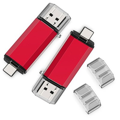 Kootion 2pcs 2 in 1 Type-C 32GB 64GB 128GB 256GB USB 3.0 Flash Drive High Speed