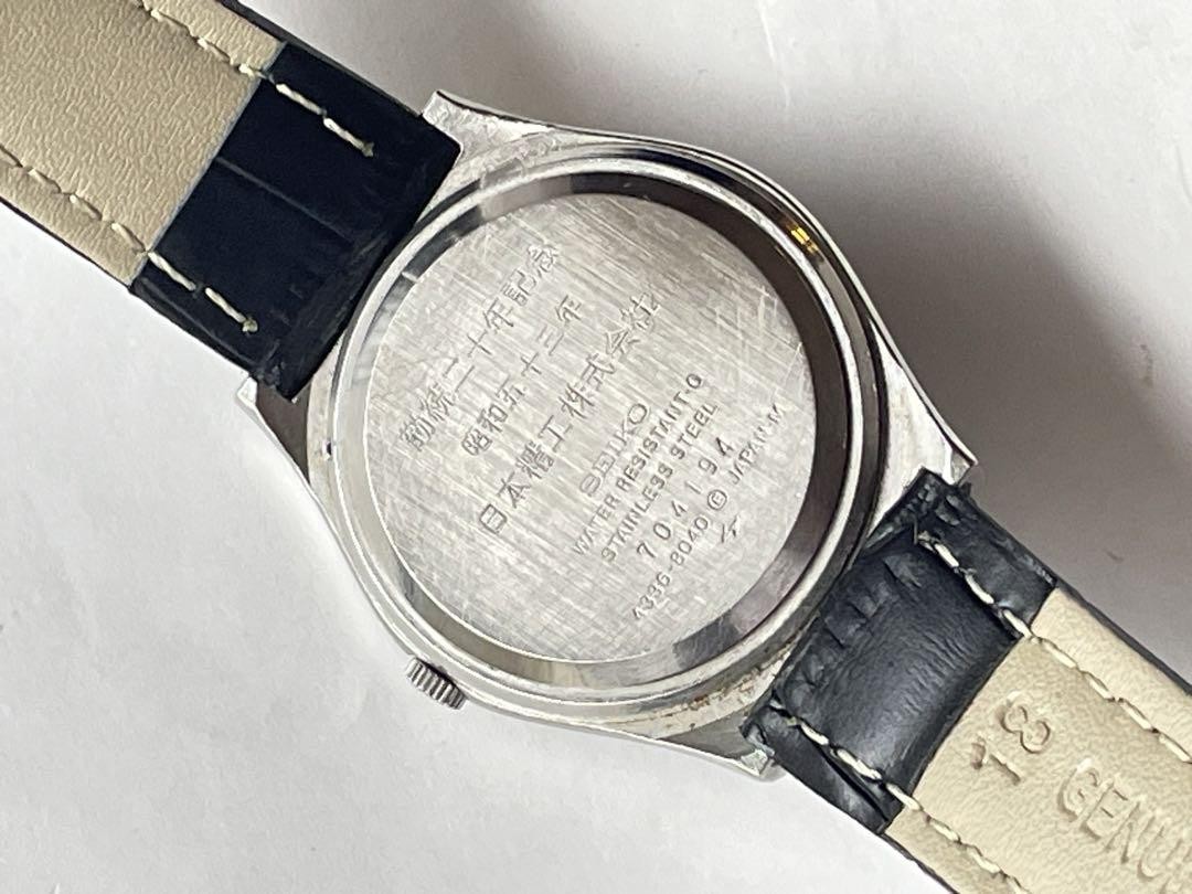 時計 SEIKO TYPE II 7336-8040 VINTAGE QUARTZ SEIKO Type II 7336 8040 Quartz Blue Dial Vintage Watch 34mm