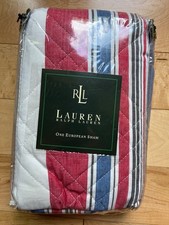 NWT Vintage Ralph Lauren American Summer EURO Sham Red, White, Blue Stripe