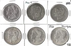 Morgan Silver Dollar $1 Silver Lot of 6 Mixed Dates 1881 1883 1890 1901 1921