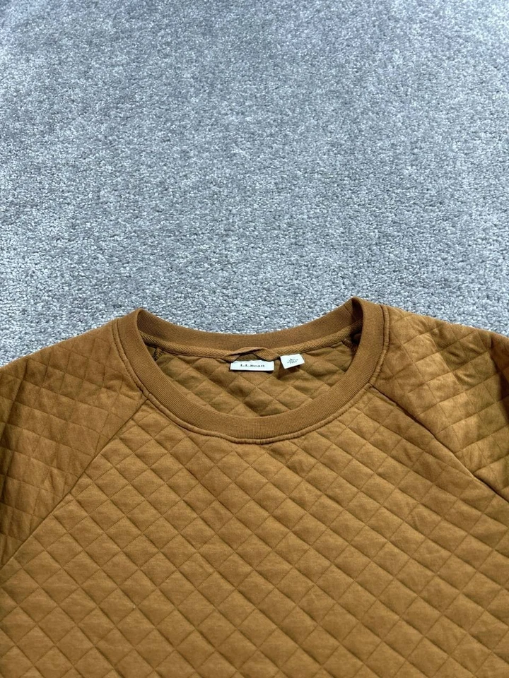 Sudadera L.L.Bean Mujer Grande Marrón Acolchada Algodón Pullover Foto 2 de 4