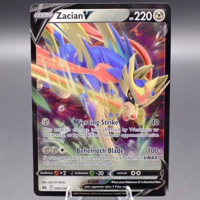 Zacian V 095/159 Ultra Rare Crown Zenith Pokemon TCG NM