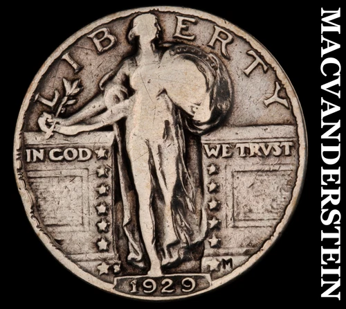 1929-S Standing Liberty Quarter- Silver Scarce Better Date No Reserve #i8024