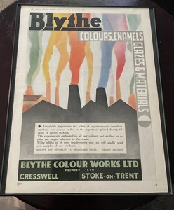 Vintage Magazine Ad 1937 -  Blythe Colour Works - Cresswell and Stoke on Trent