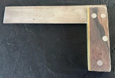 Henry Disston Sons No 15 Try Square 6" Brass Bound Wood Handle USA | FREE S&H