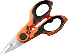 2100FO Stainless Electrician Scissors with Serrated Blade and Cable Stripper, Co
