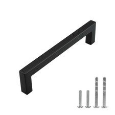 Modket 10 Pack Euro Square Cabinet Handle 304 Stainless Steel 5-3/8" Ove