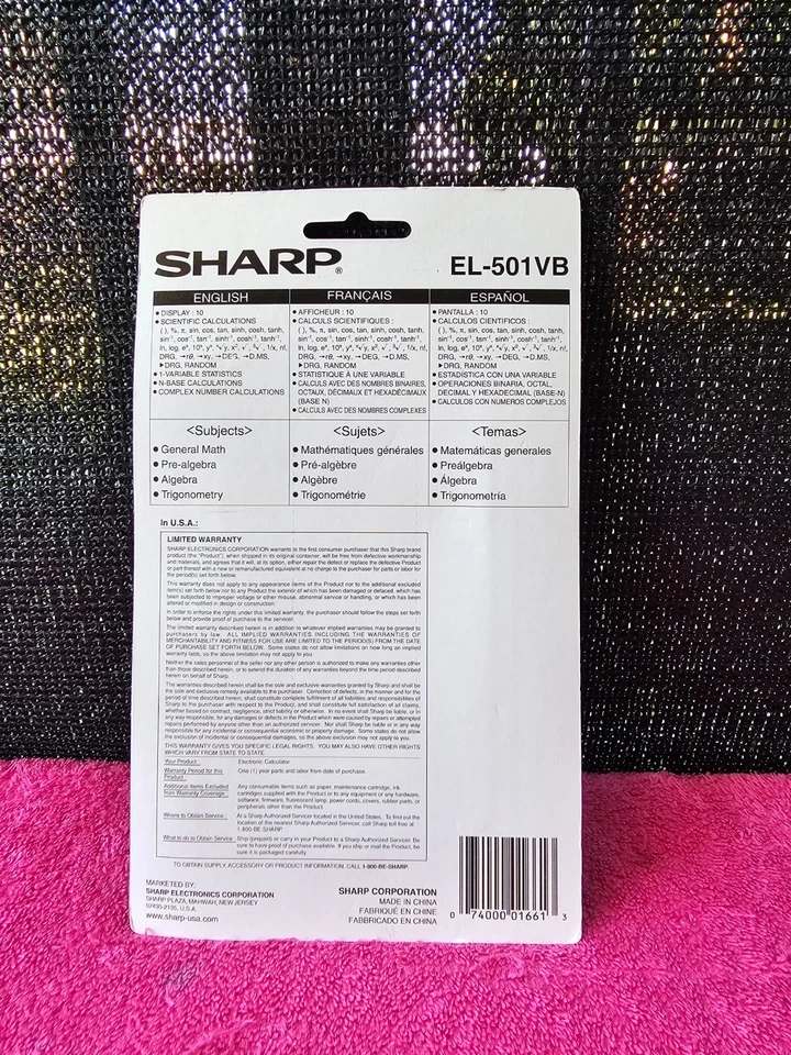 Sharp EL-501VB Scientific Calculator Brand New Sealed - Image 3 of 3