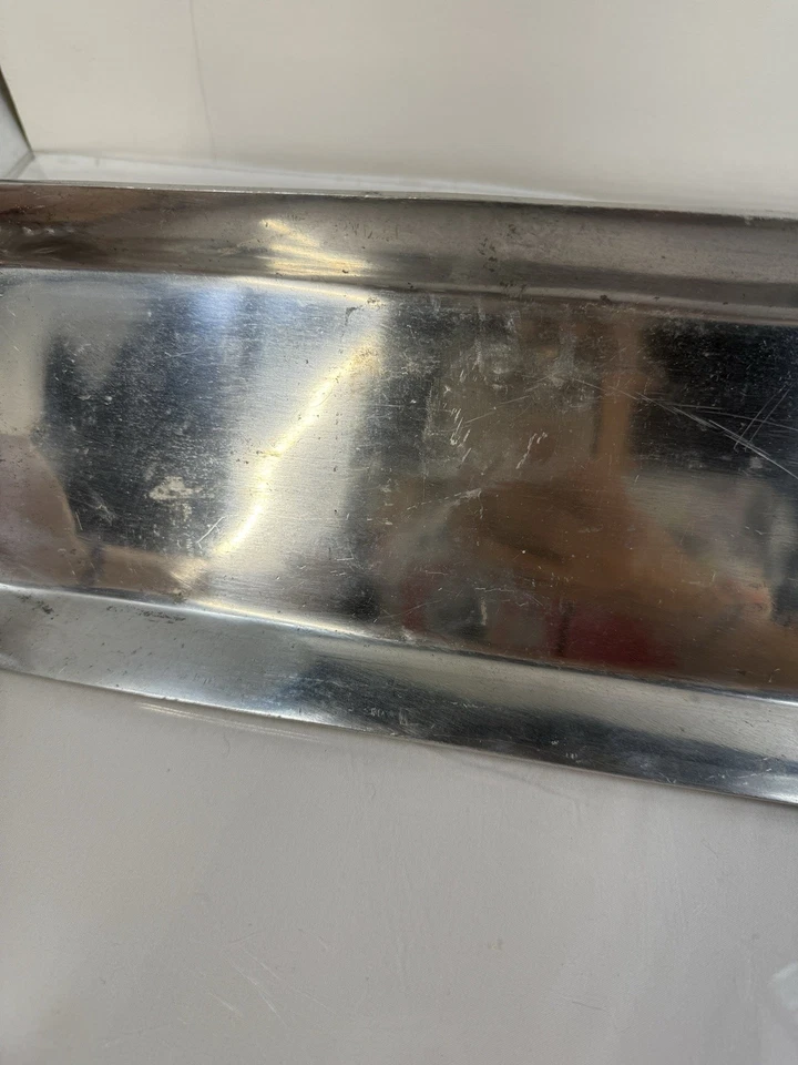 Threshold Holiday Silver Tone Metal Rectangular Serving Tray 17" Hammered #106 - Image 4 of 4