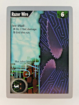 Razor Wire - v1.0 Rare, Netrunner CCG card (1996 WotC) Base Set Limited 1.0 TCG