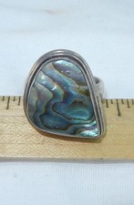 Vintage Sterling Silver 925 Abalone Ring Size 10.5