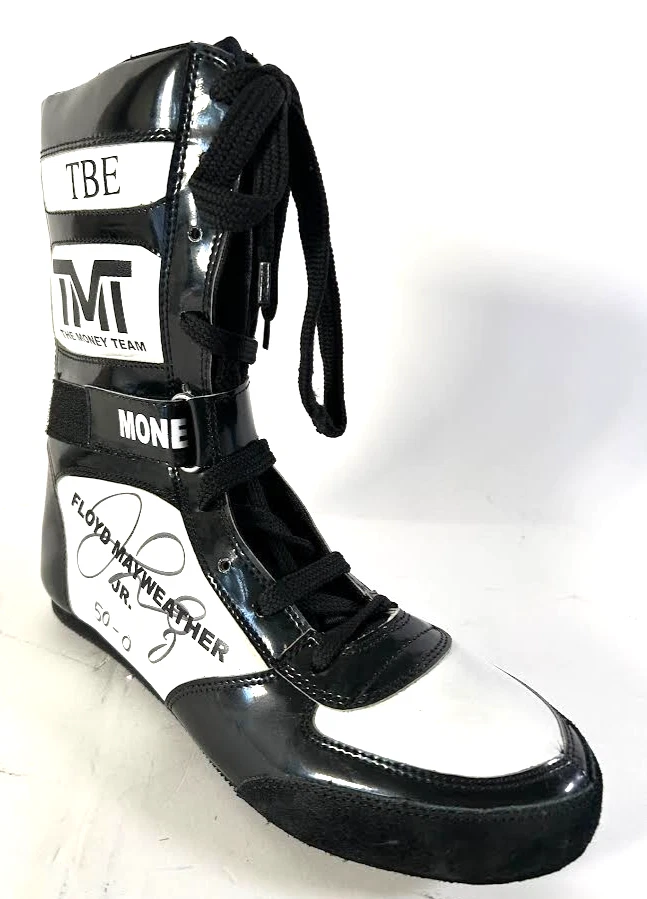 Floyd Mayweather Jr. Autographed/Inscribed "50-0" The Money Team Shoe BAS COA - Image 2 of 4