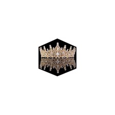 Fesciory Birthday Crown for Women, Gold Plated Crystal Tiara with Sash