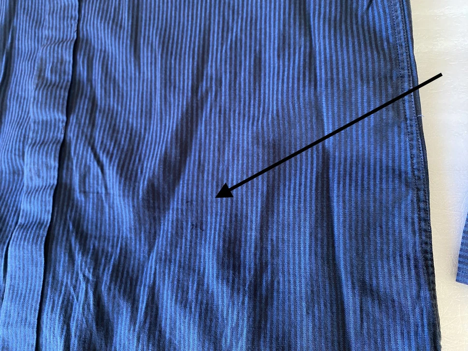 Vince Camuto 条纹纽扣衬衫蓝色 M 码长袖休闲口袋 — 第 4/4 张图片