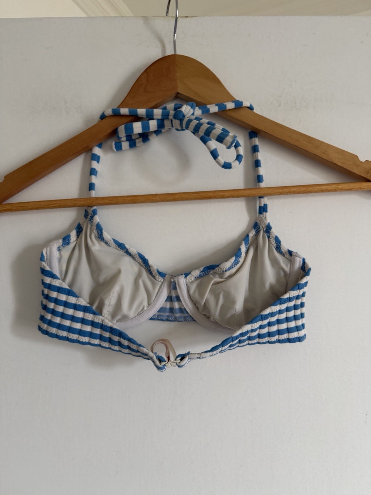 Solid & Striped Blue/White Underwire Halter Tie G… - image 4