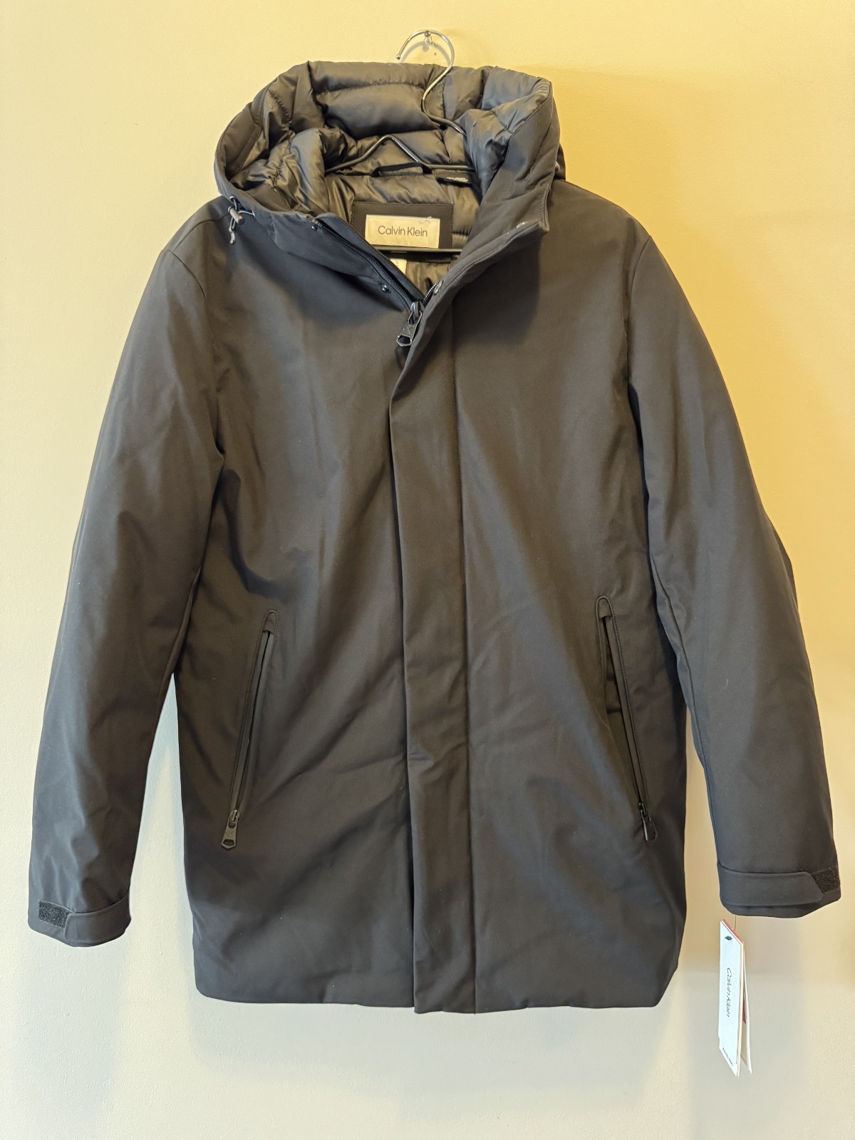 Calvin Klein Men's Long Puffer Sorona Aura Hooded Coat. Size S. NEW
