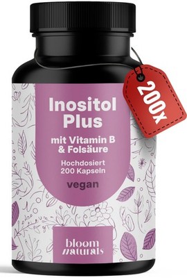 Inositol 2000mg - 200 Kapseln - mit Vitamin B6 & Folsäure - Vegan