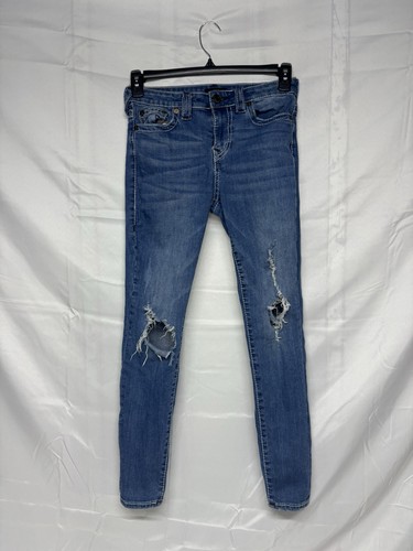 True Religion Mid Rise Super Skinny Jeans Blue Wash Size 28