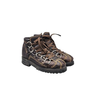 Купить gbx brown leather side zip cap toe lace up ankle  display picture 1