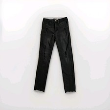 Levi's 720 High-Rise Super Skinny Black Distressed Kids Jeans