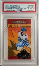 2024-25 Upper Deck Credentials Macklin Celebrini Retro Rookie /25 PSA 8 AUTO 10