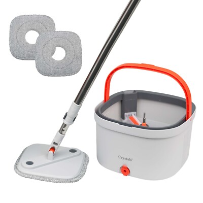 Selbstreinigender 360 Grad drehbarer Schleuder Mikrofaser Mopp und Eimer Set Waschen Trocknen
