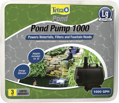 TetraPond Water Garden Pump, Powers 500 to 1000 gallons, Black 