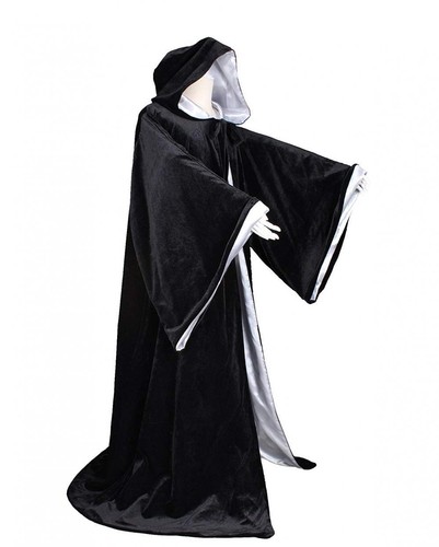 LuckyMjmy Velvet Wizard Robe with Satin Lined Hood and Sleeves - Picture 115 of 130