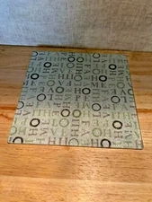 Handmade Textured Temp Glass 7.75" Square Faith Hope Love Home Cutting Board 