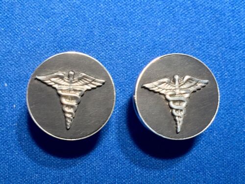 FENWICK & SAILORS STERLING SILVER EBONY WOOD MEDICAL CADUCEUS CUFFLINKS MD DO DR