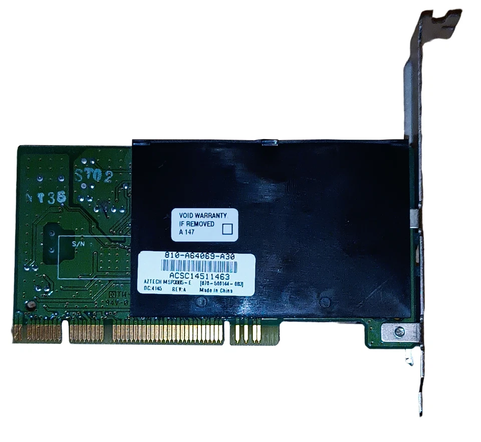 Aztech MSP3885-E PCI Data Fax Communication Modem Card Line Karte 810-A64069-A30 - Bild 2 von 4