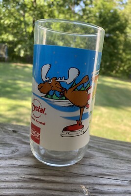 Vtg Coca-Cola  Merry Krys Moose  Krystal Christmas Collectible Glasses