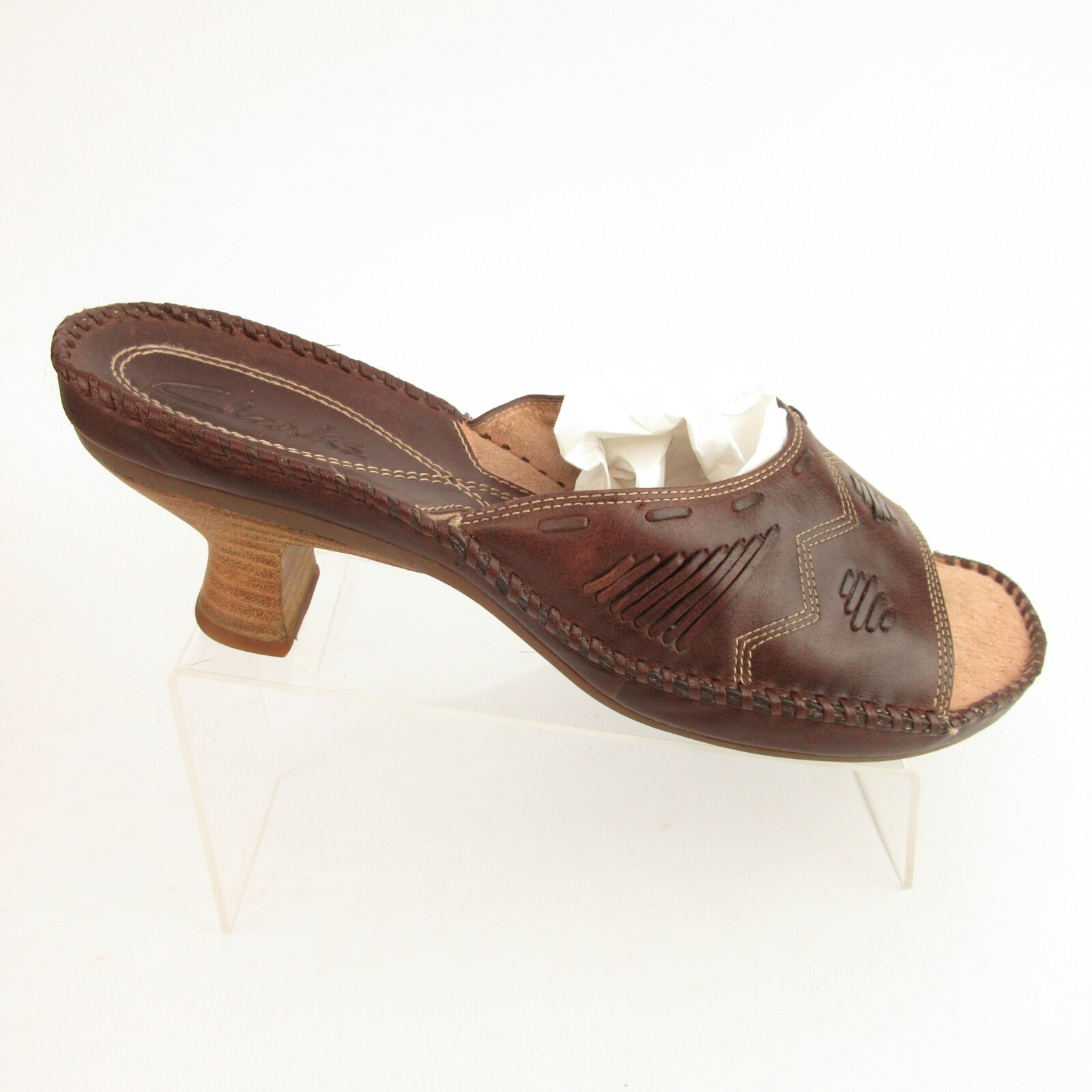 clarks leather slides