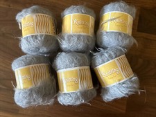 Lot of 6 Knitting Fuzzy Fur Yarn Balls, 0.4 oz/65 yds Gray Blue by DGI LLC