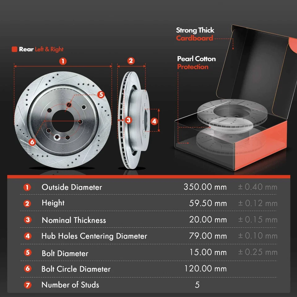 Rotor perforado delantero y trasero y pastilla de freno de cerámica para Land Rover Range Rover Sport Foto 3 de 4