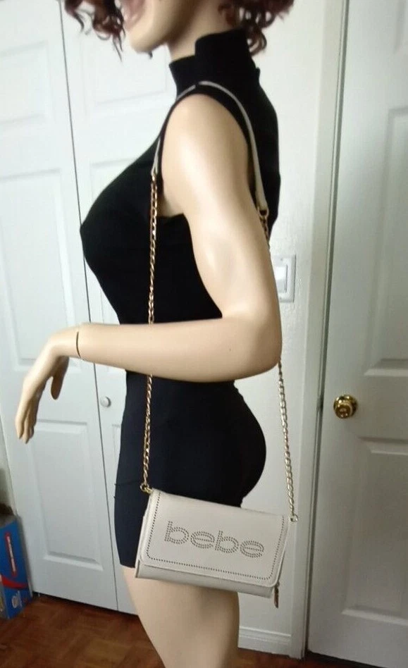 BEBE NAOMI BANDOLERA CUERO BLANCO ROTO CON CADENA DORADA CORREA DESMONTABLE Foto 2 de 4