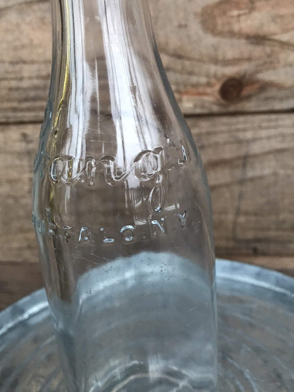 Lang’s Buffalo Ny Antique Soda Bottle Scripted 7 Fluid Ounces Clear