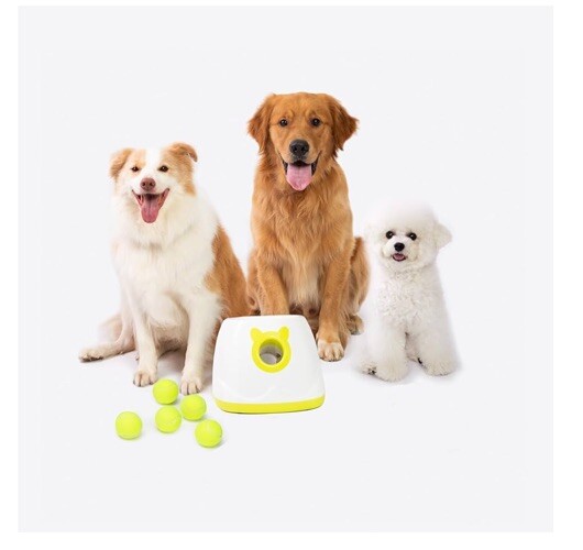 PALULU Automatic Ball Launcher for Dog, 6PCS 2 Inches Balls Included