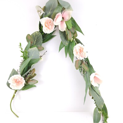75'' Rose and Magnolia Garland Pink by Valerie